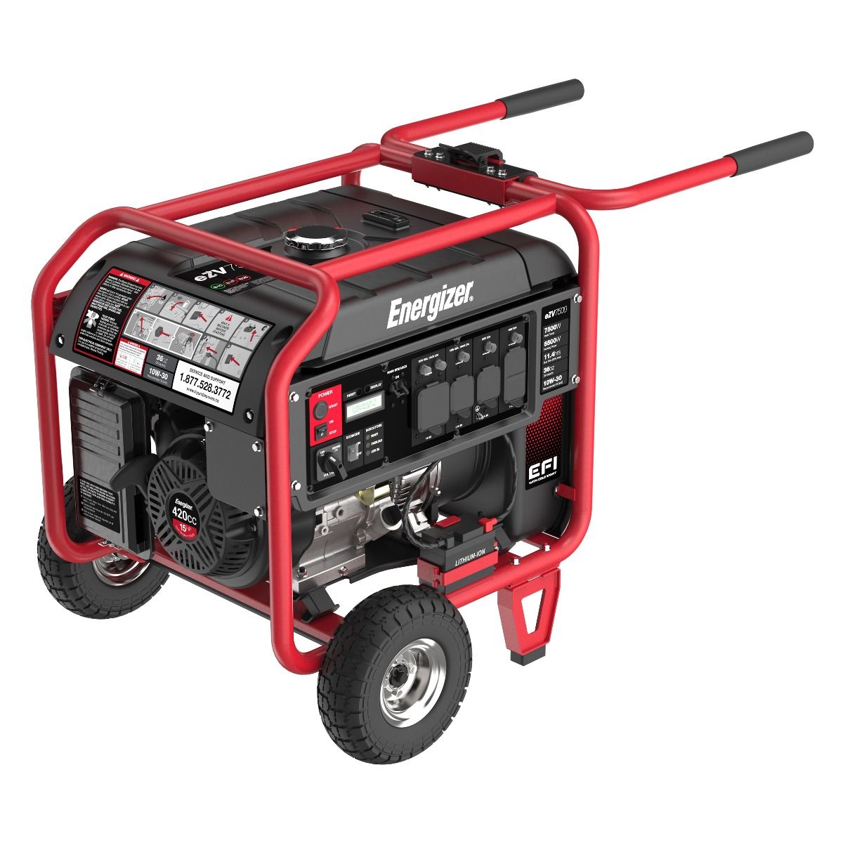 Energizer eZV7500 6500W/7500W EFI 50 Amp Inverter Generator with Electric Start - Quiet Portable Power for Camping, RV & Emergency Backup