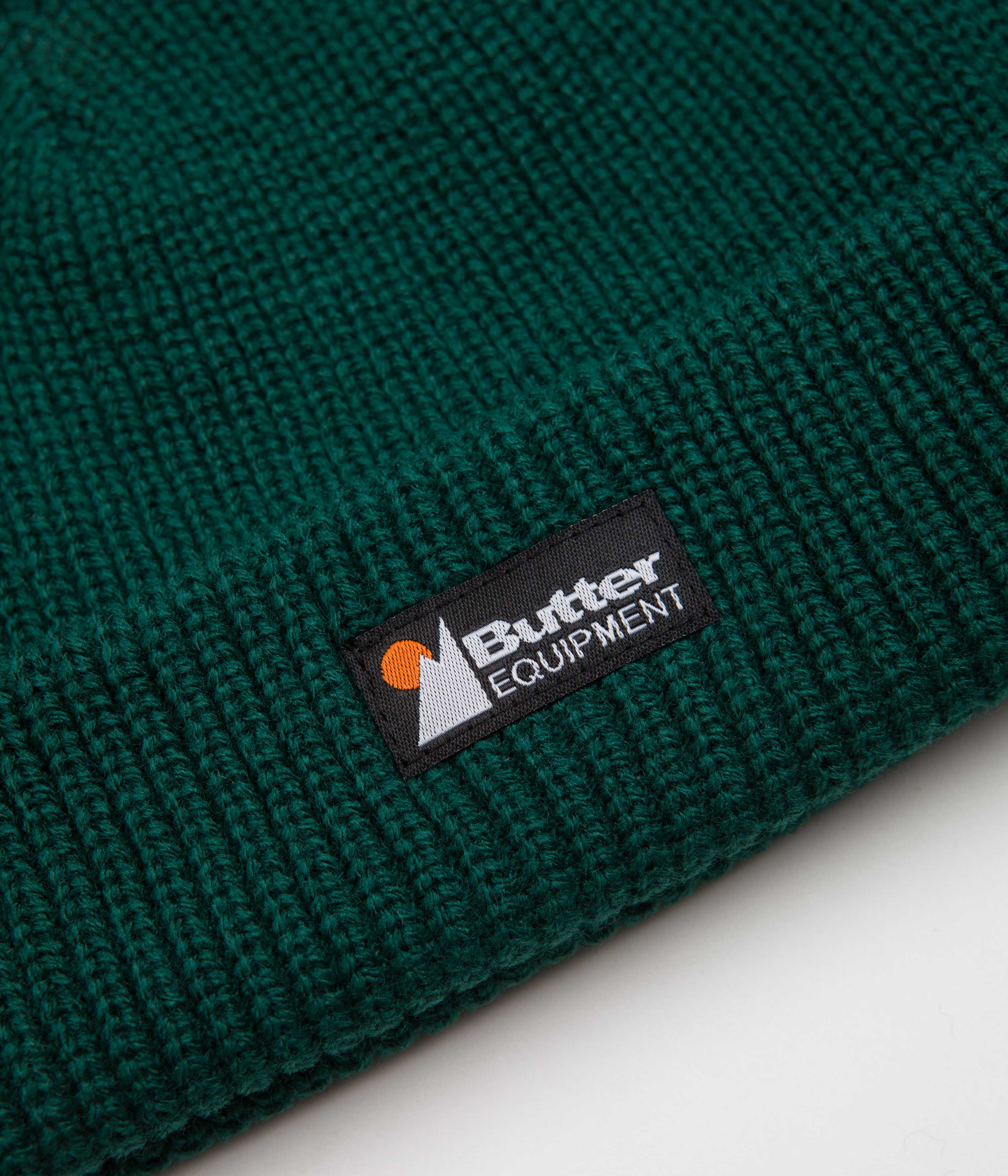Butter Goods Equipment Beanie - Green Winter Hat for Men & Women - Cozy Knit Beanie for Outdoor Activities, Skiing, and Casual Wear