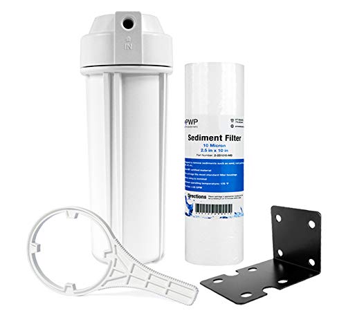 Whole House Water Filtration System with White Housing & Sediment Filter - Clean Water for Drinking, Showering & Appliances