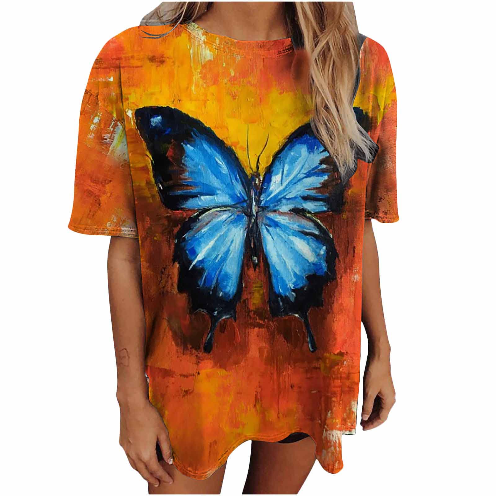 Trendy Women's Oversized Short Sleeve Graphic T-Shirt Tunic - Funny Printed Boyfriend Tee for Casual Wear, Street Style & Summer Outfits