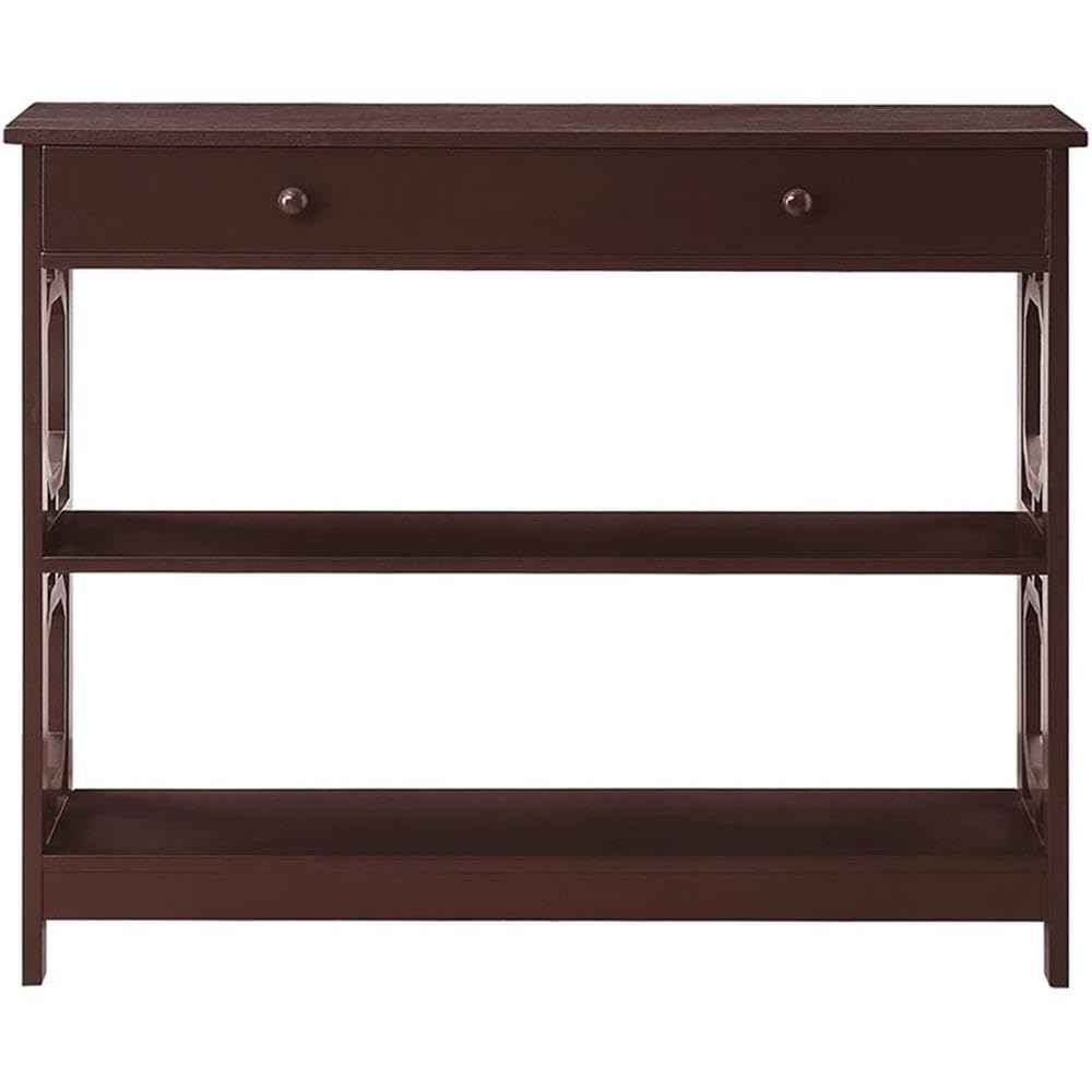 Pemberly Row Modern Espresso Wood Storage Console Table - Entryway, Living Room & Hallway Organizer with Stylish Design