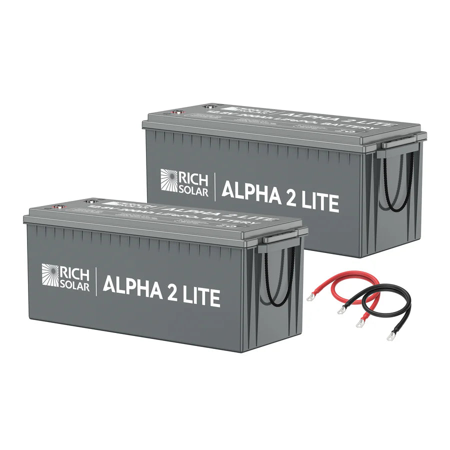 Rich Solar ALPHA 2 LITE 12V 400Ah LiFePO4 Lithium Battery Kit for Off Grid Solar System, RV, Marine, Home Backup Power - Deep Cycle, Long Lifespan, Maintenance Free