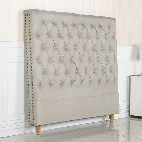 Queen Size Upholstered Sean Headboard with Nailhead Trim - Elegant Bedroom Decor for Modern & Traditional Homes
