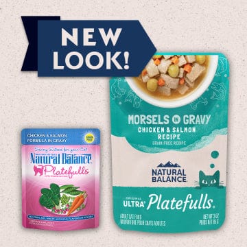 Natural Balance Platefulls Chicken & Salmon Recipe Morsels in Gravy Food Pouch - Grain-Free Wet Dog Food for Small & Medium Breeds - Perfect for Training, Travel & Mealtime Rewards