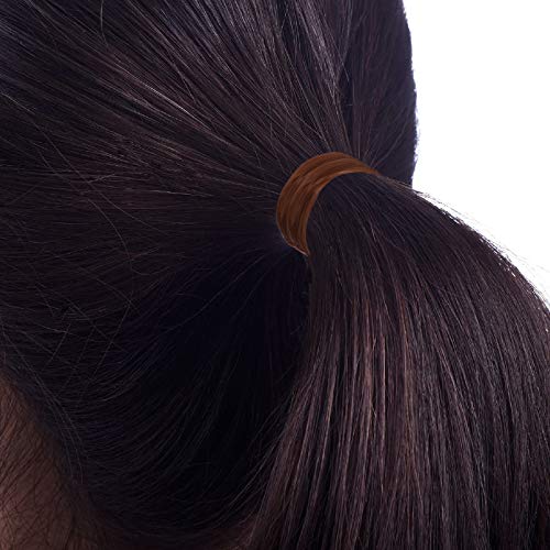 1000 Mini Soft Elastic Rubber Bands for Kids Hair Braids - Dark Brown Hair Ties for Girls, DIY Crafts & Braiding Accessories - Perfect for School, Parties & Everyday Hairstyles