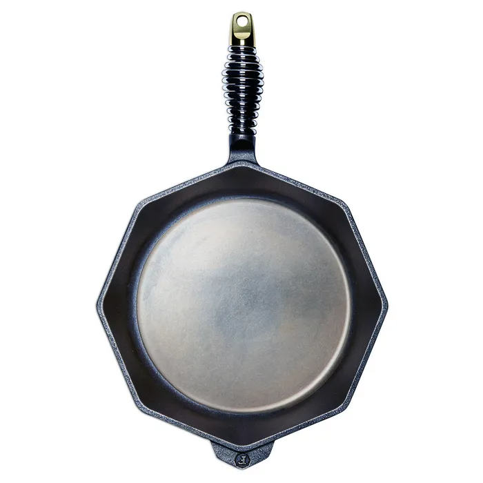 Premium Finex Cast Iron Skillet 12 Inch - Pre-Seasoned, Heavy Duty Cookware for Stovetop, Oven & Grill - Perfect for Searing, Baking & Camping Cooking