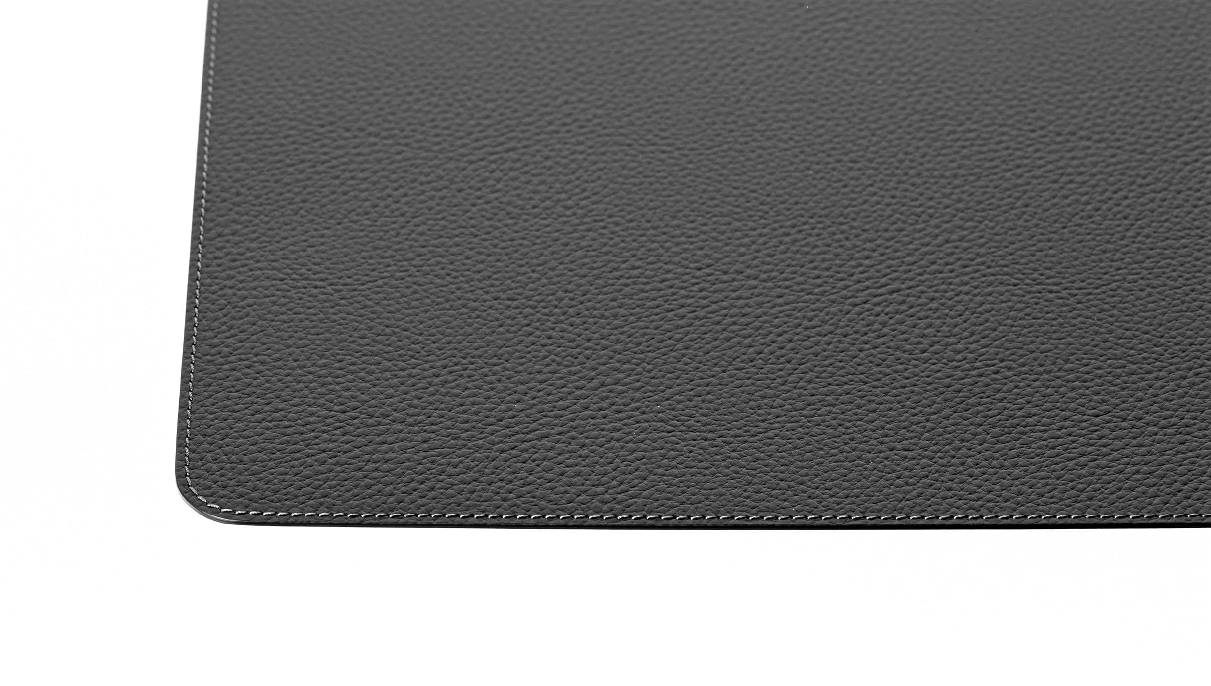 Eco-Friendly Black Recycled Leather Placemats and Coasters Set - 4 Table Mats (18