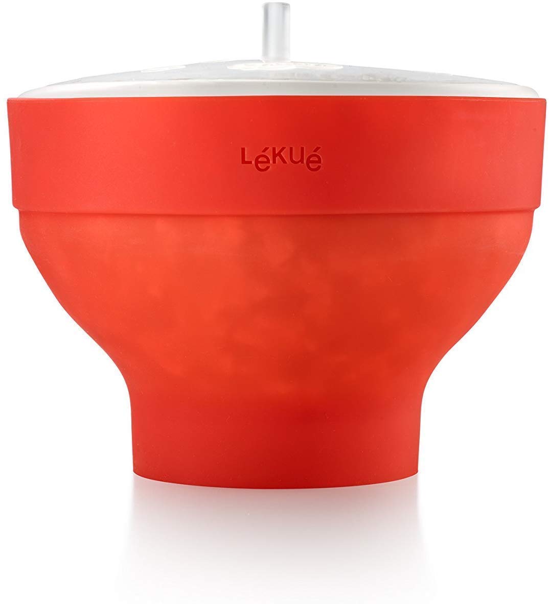 Lekue Microwave Popcorn Popper - BPA-Free Popcorn Maker for Healthy Snacks, Red - Perfect for Movie Nights & Family Gatherings