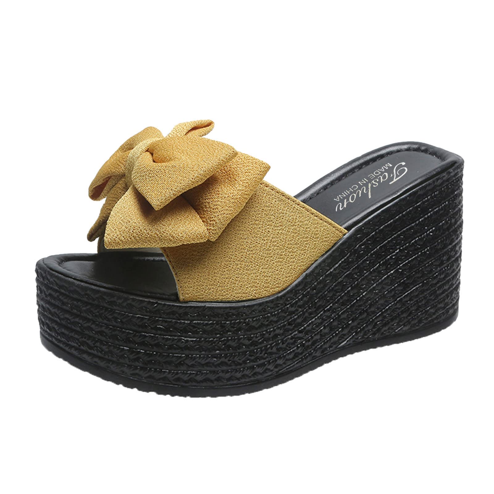 Women's Espadrille Platform Wedge Sandals - Comfortable Cross Strap Flip Flops for Summer Beach, Vacation & Casual Outings