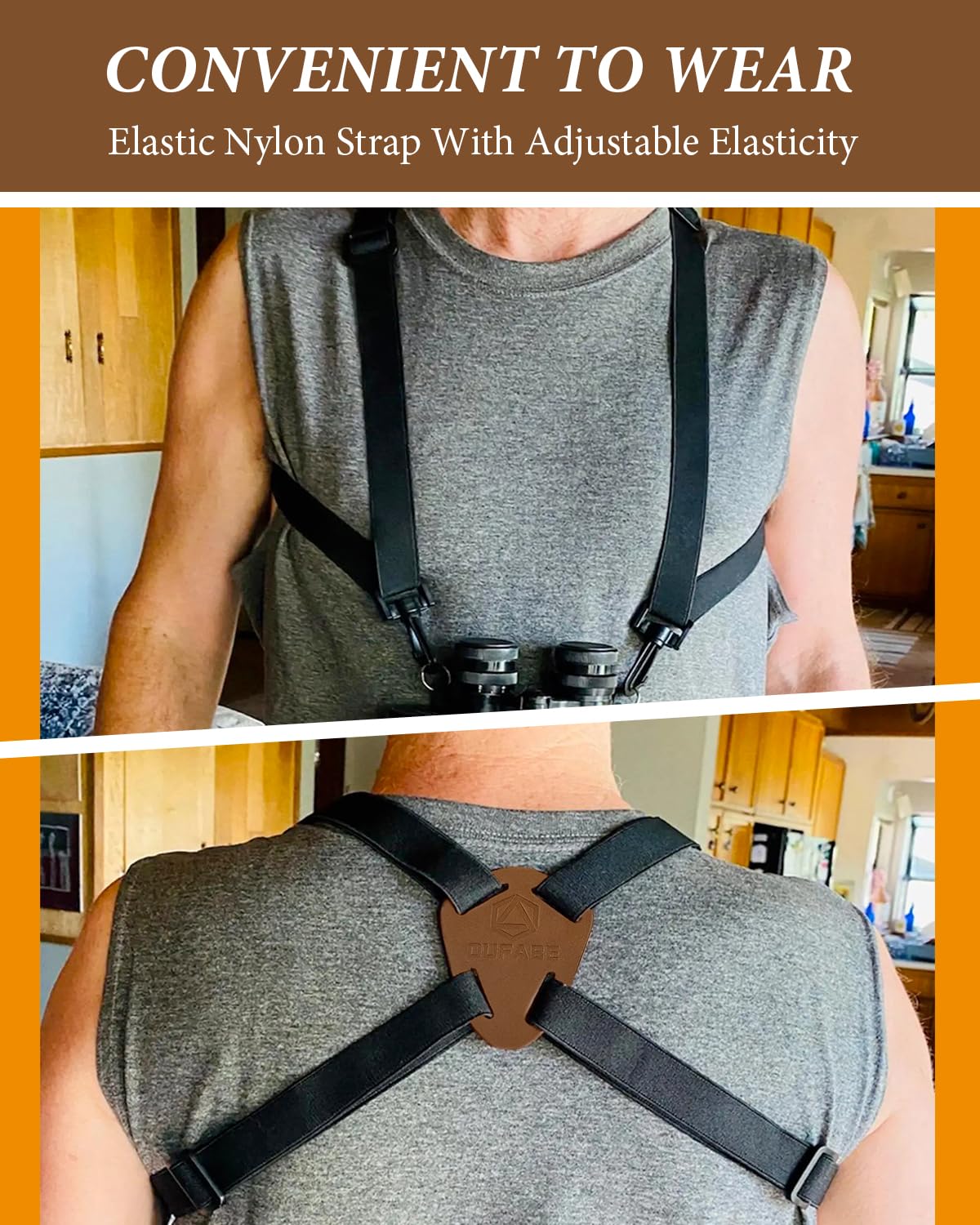 Premium X-Shaped Binocular Harness Strap - Adjustable & Comfortable for Bird Watching, Hunting, Hiking - Fits Binoculars, Cameras, Rangefinders - Ideal for Outdoor Adventures & Wildlife Observation