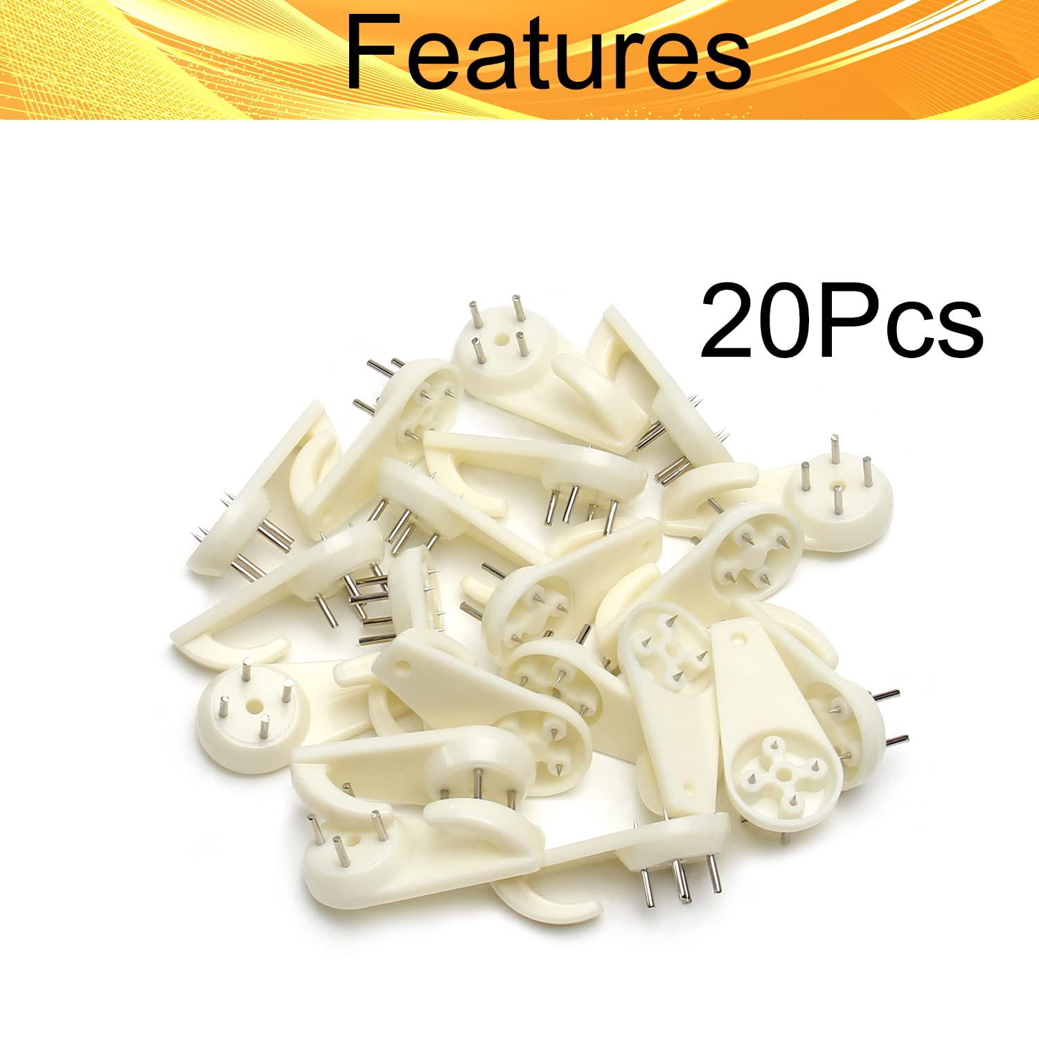 Professional Picture Hangers & Ceiling Hooks Kit - 20PCS White Photo Frame Hooks with Nails for Hanging Plants, Mugs, Wind Chimes, Utensils - Perfect for Home Decor, Gallery Walls & Outdoor Decorations