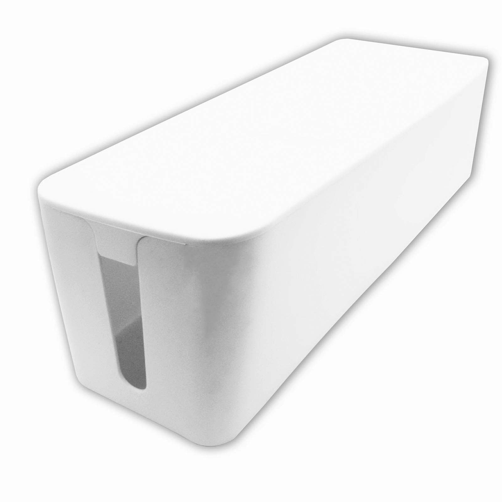 Large White Cable Management Box - Durable Plastic Cord Organizer for Home & Office - Perfect for Hiding Wires, Cables & Clutter
