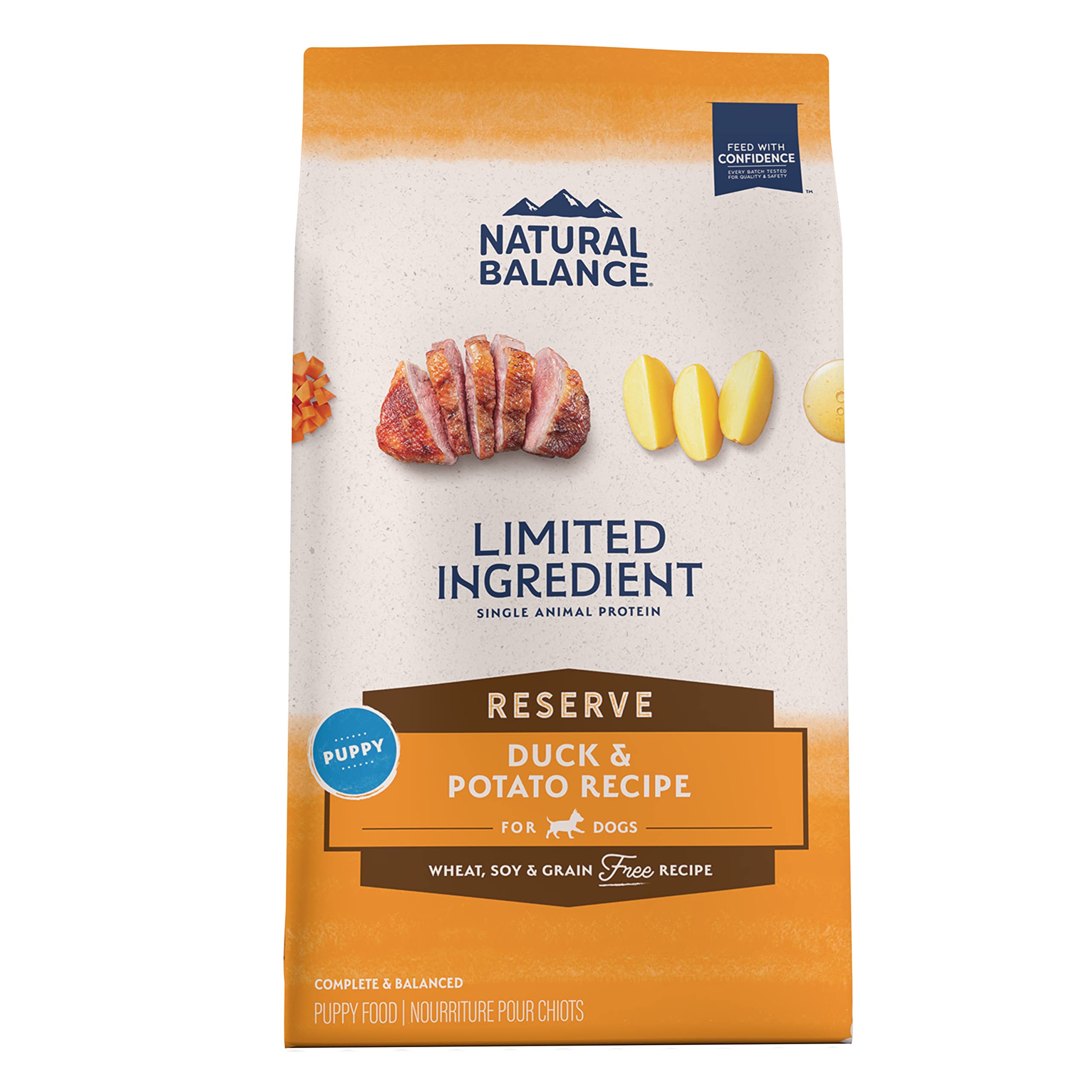 Natural Balance Limited Ingredient Puppy Grain-Free Dry Dog Food - Duck & Potato Recipe, 12lb (Pack of 1) | Hypoallergenic Kibble for Sensitive Stomachs | Perfect for Puppy Training & Daily Nutrition