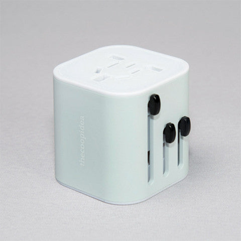 Thecoopidea Cubic Universal Travel Adapter - Worldwide All-in-One Power Converter with USB Ports for iPhone, Android, Laptop | Perfect for Business Trips, Vacations & International Travel