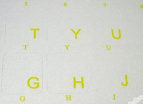 Transparent Yellow Dutch Keyboard Stickers for Laptop, PC, Desktop & Notebook - Durable, Easy to Apply for Typing & Coding in Dutch Language