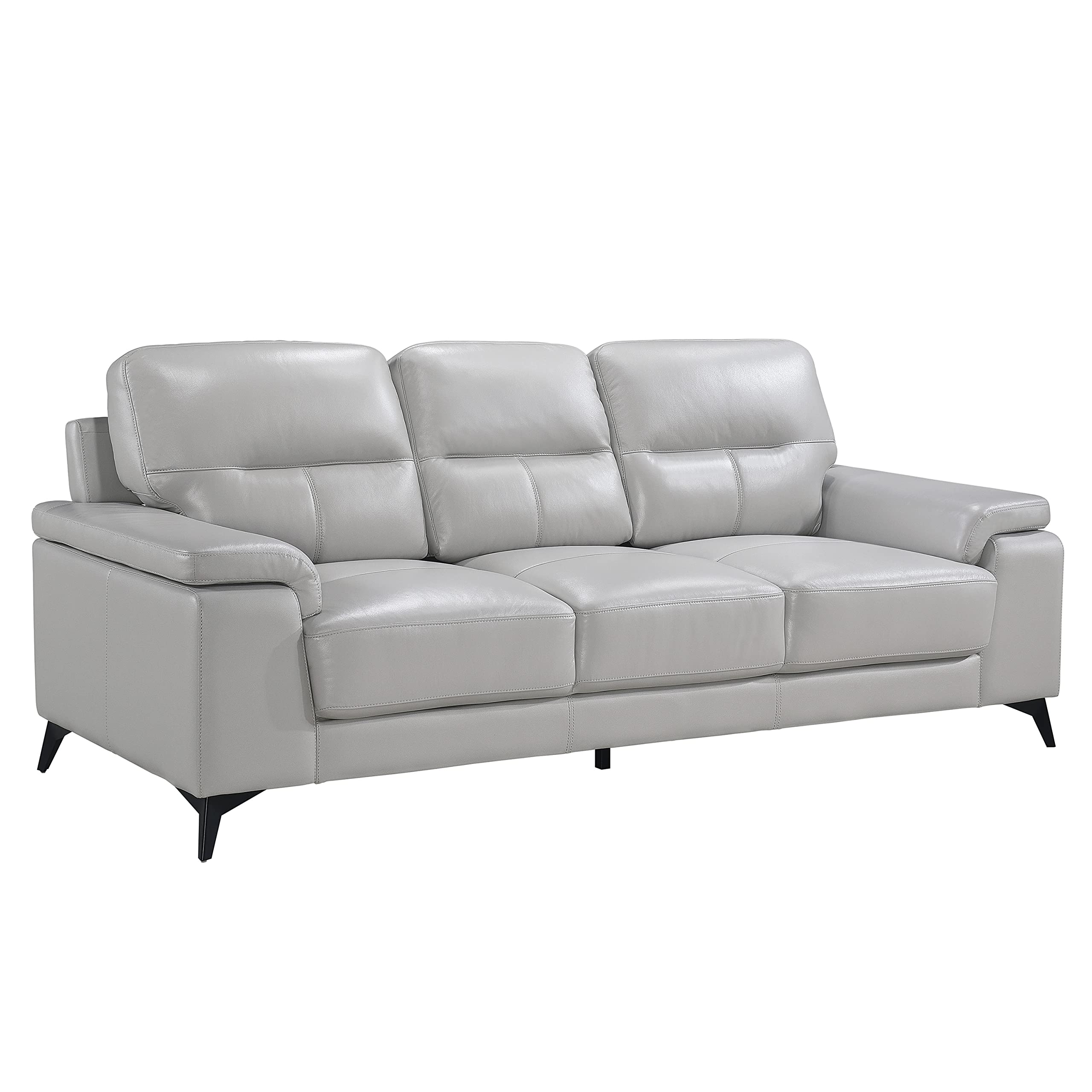 Lexicon Iglesia Modern Living Room Sofa - Silver Gray Upholstered Couch for Small Spaces, Apartments & Cozy Home Decor | Perfect for Lounging, Entertaining & Relaxing