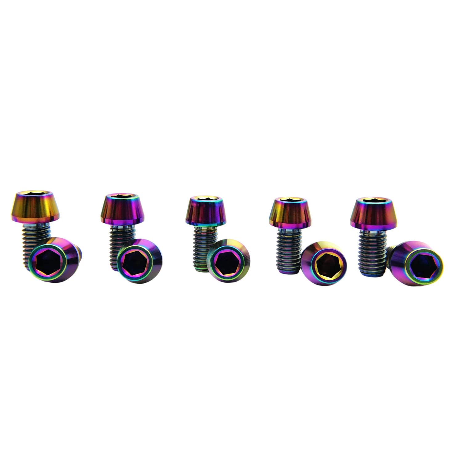 Rainbow Titanium M8 Bolts 5Pcs - Bike Stem Screws for Cycling