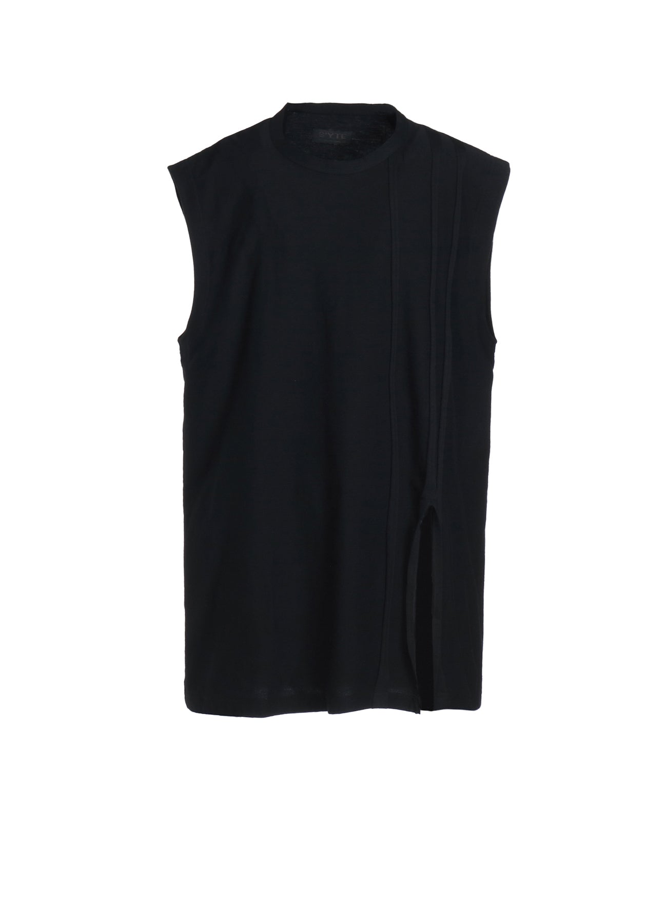Soft Cotton Jersey Vertically Grafted Sleeveless Top with Hem Slit - Women's Casual Summer Tank Top for Beach, Travel & Everyday Wear