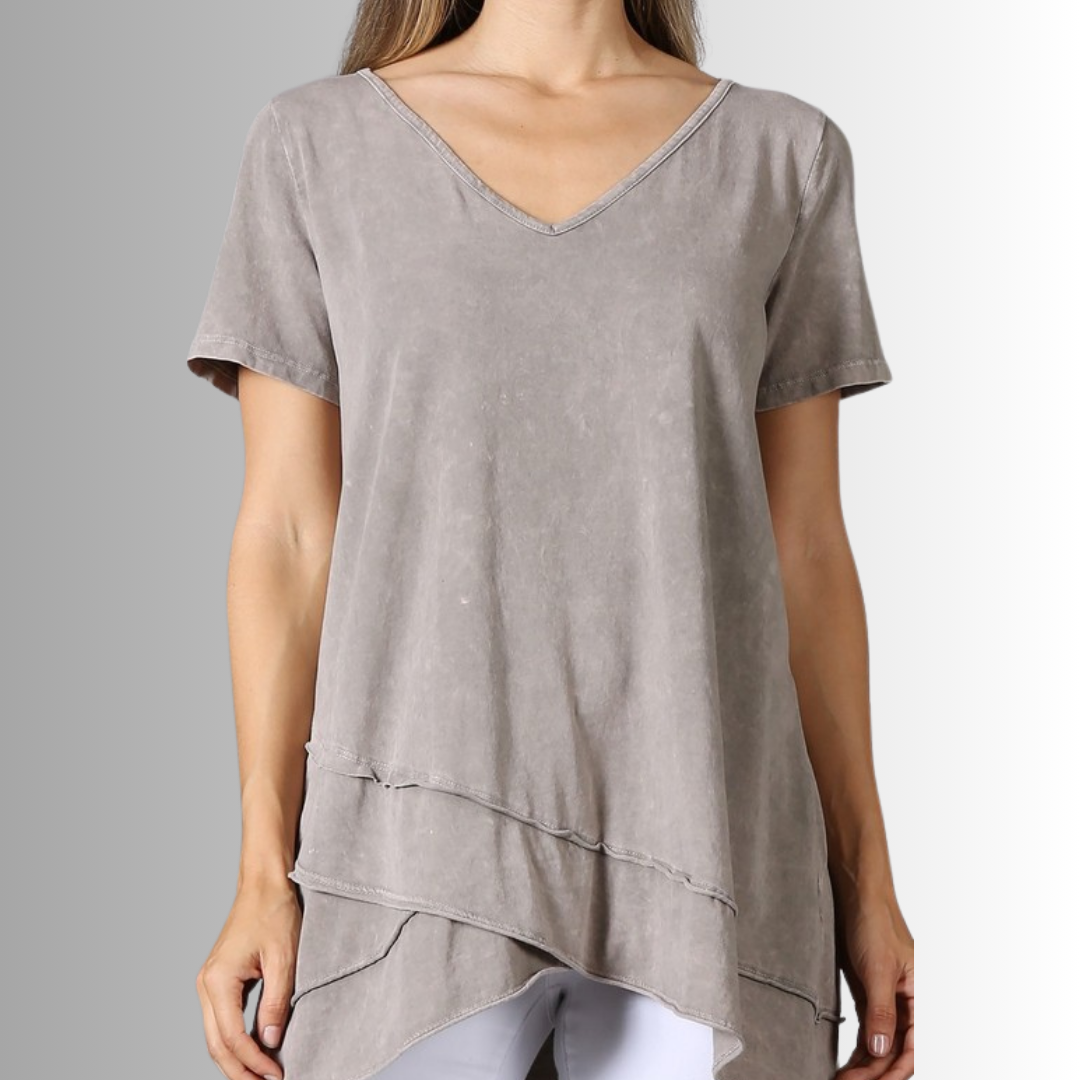 Stylish Cotton V-Neck Top for Women - Soft & Comfortable Casual Wear for Everyday Outfits & Relaxing at Home