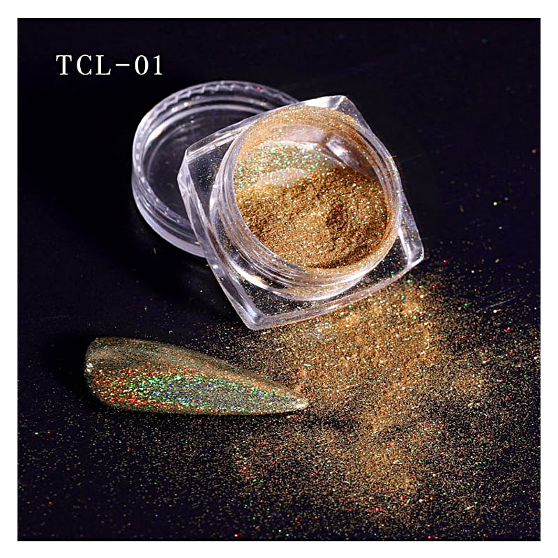 Premium Laser Holographic Chrome Pigments for Nail Art, Soap Making & DIY Crafts - Metallic Shimmer Effect for Professional Cosmetics & Resin Projects