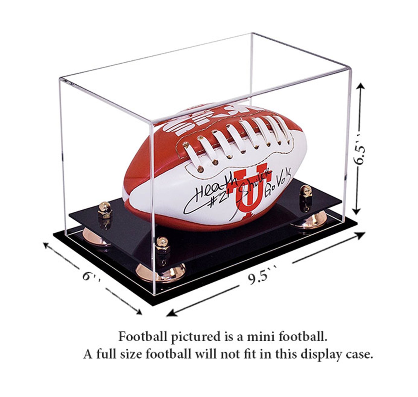 Mini Acrylic Football Display Case - Perfect for Collectibles, Awards & Memorabilia - Ideal for Home, Office & Sports Fan Gifts