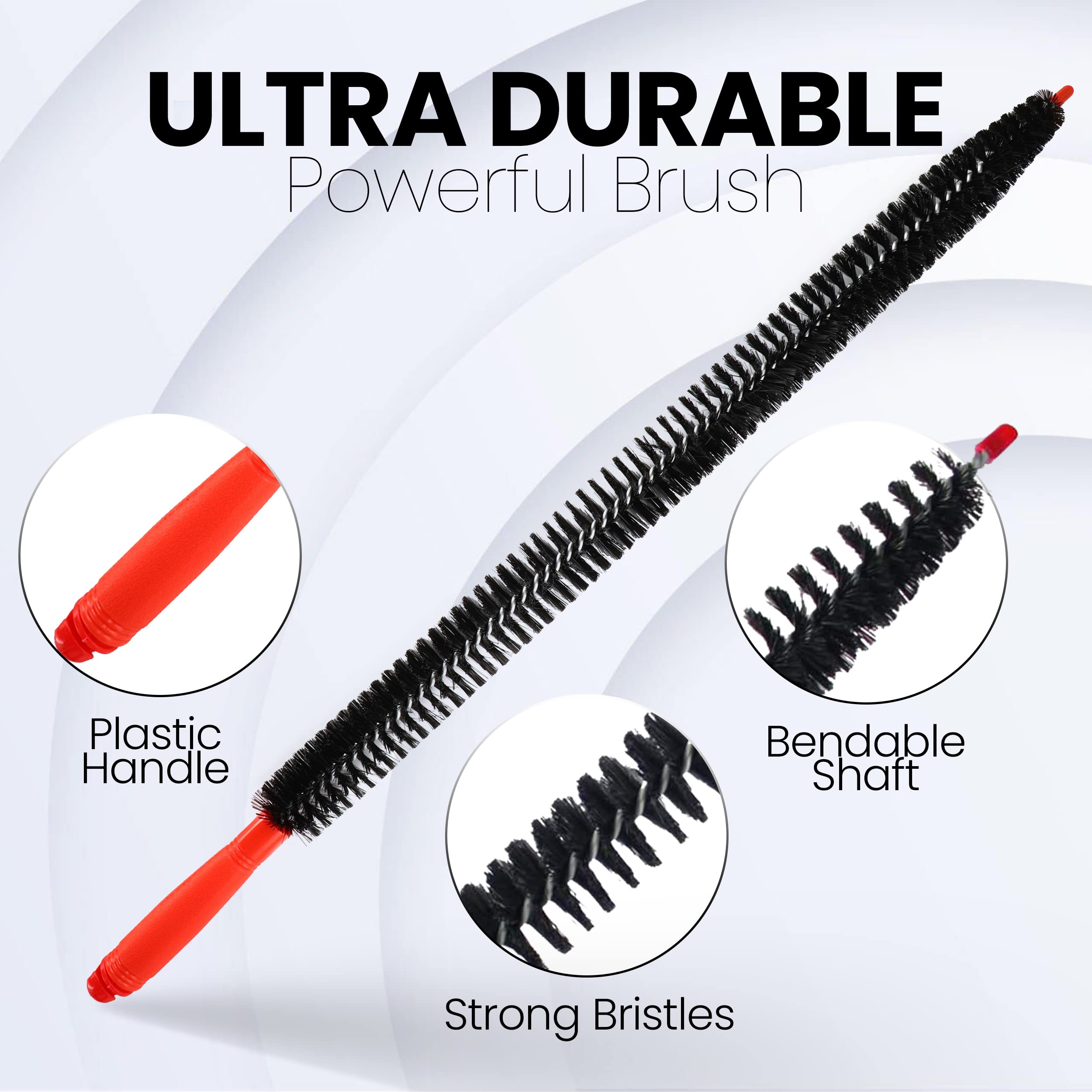 26 Inch Flexible Dryer Vent Cleaner & Refrigerator Coil Brush - Long Lint Removal Tool for Home Appliances (Black, Pack of 1) - Perfect for Dryer Maintenance & Fridge Coil Cleaning