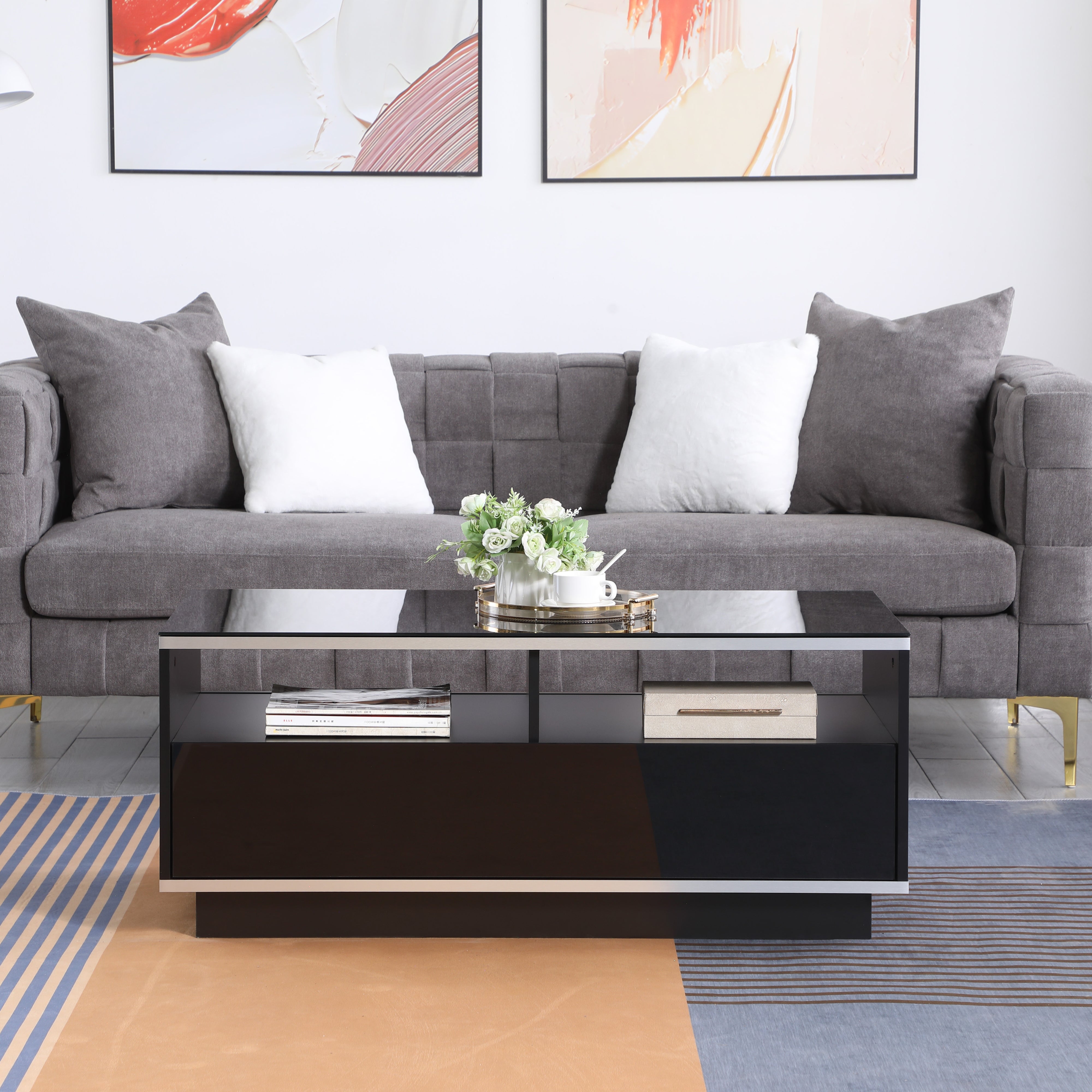 TITAN Modern Coffee Table - Black Finish by Tauris™ - Perfect for Living Room, Lounge & Office Decor
