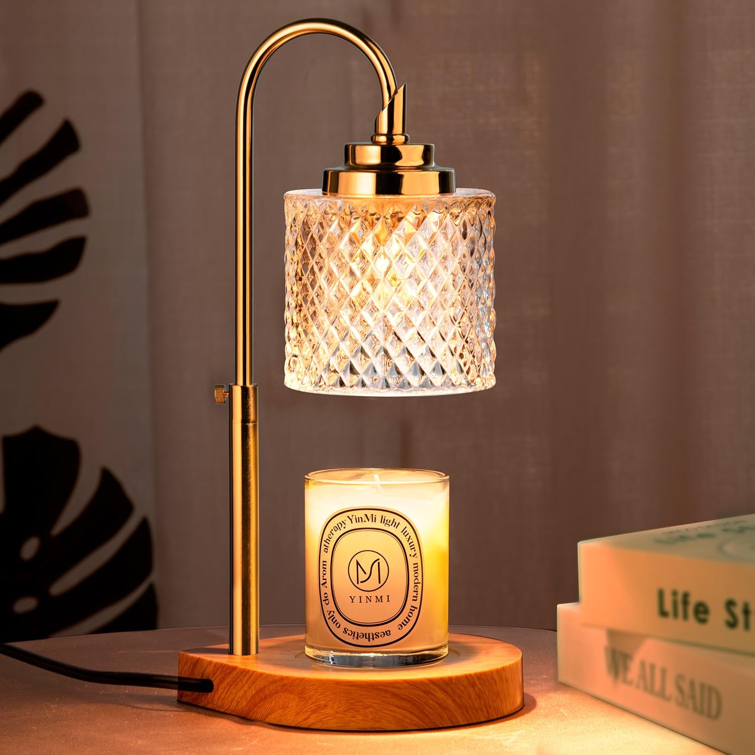 Upgraded Candle Warmer Lamp with Timer (2/4/8 Hours), 4-Level Dimmer & Height Adjustable - Includes 2 Bulbs - Perfect for Home Decor, Christmas, Birthday & Mother's Day Gifts for Women - Creates Cozy Ambiance for Relaxation, Romantic Dinners & Spa Nights