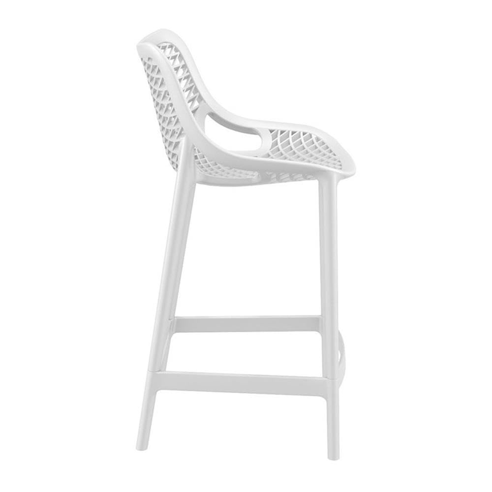 White Compamia Air Patio Counter Stool Set of 2 - Lightweight Outdoor Bar Stools for Patio, Deck, Poolside & Backyard Dining