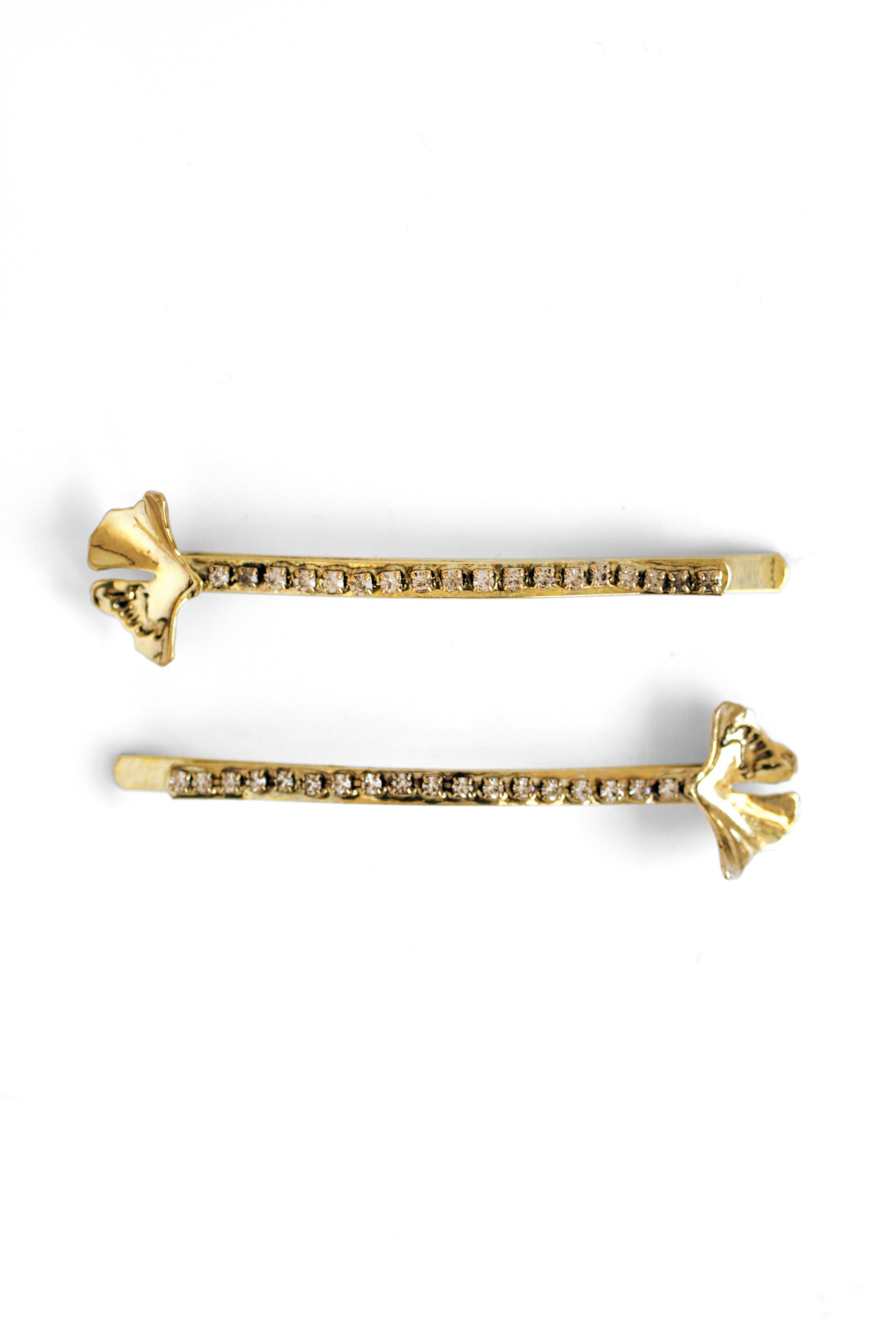 Botanical Fern and Leaf Bobby Pins Set of 3 in Antique Gold - Perfect for Hair Styling, Weddings, and Everyday Elegance
