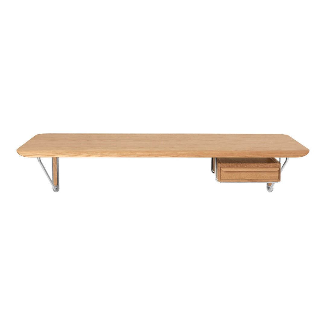 Wall Mounted Desk with Drawer - Space Saving Floating Workstation for Home Office, Study, or Small Spaces