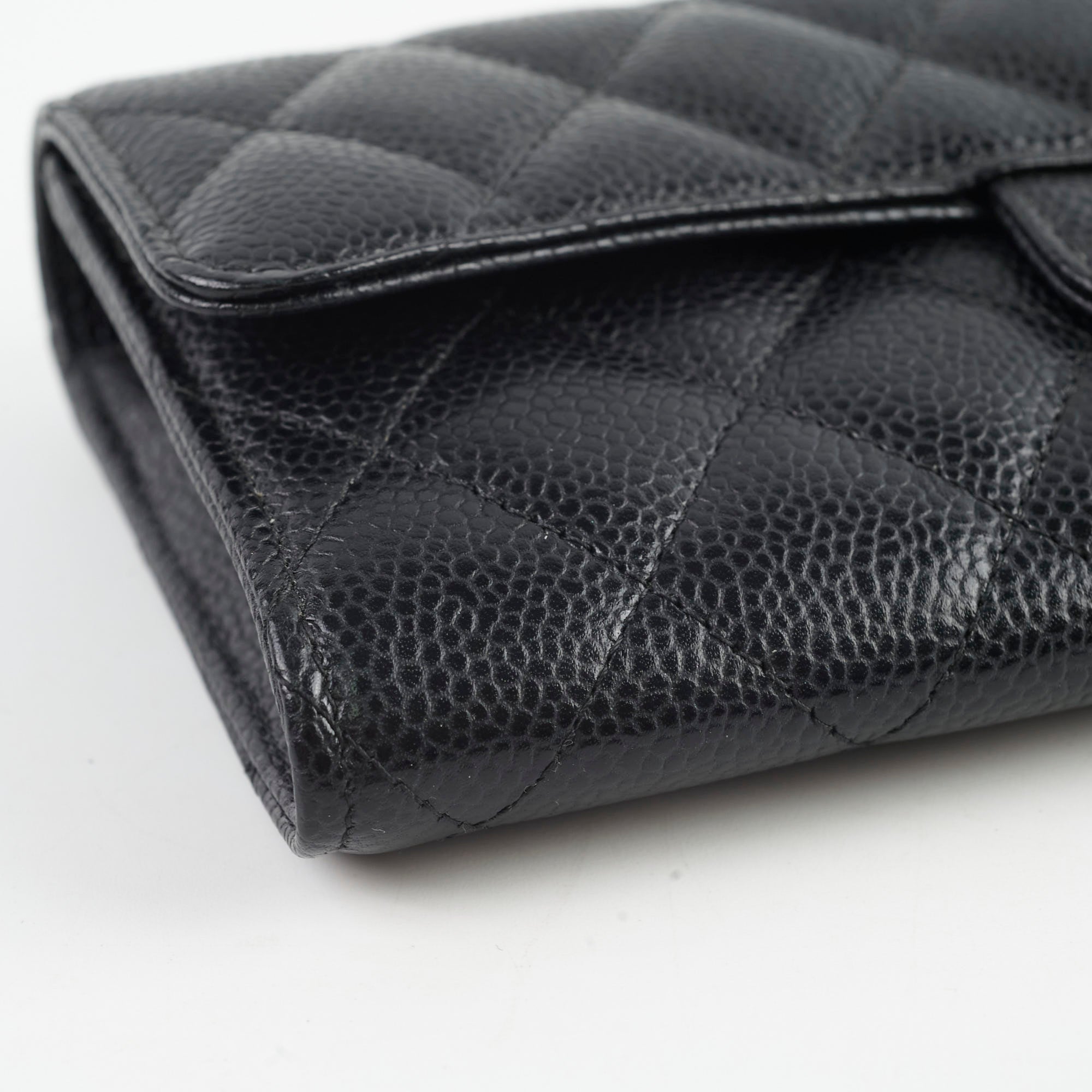 Chanel Caviar Leather Long Wallet for Women - Black Luxury Designer Clutch with Multiple Card Slots - Perfect for Everyday Use, Travel & Special Occasions
