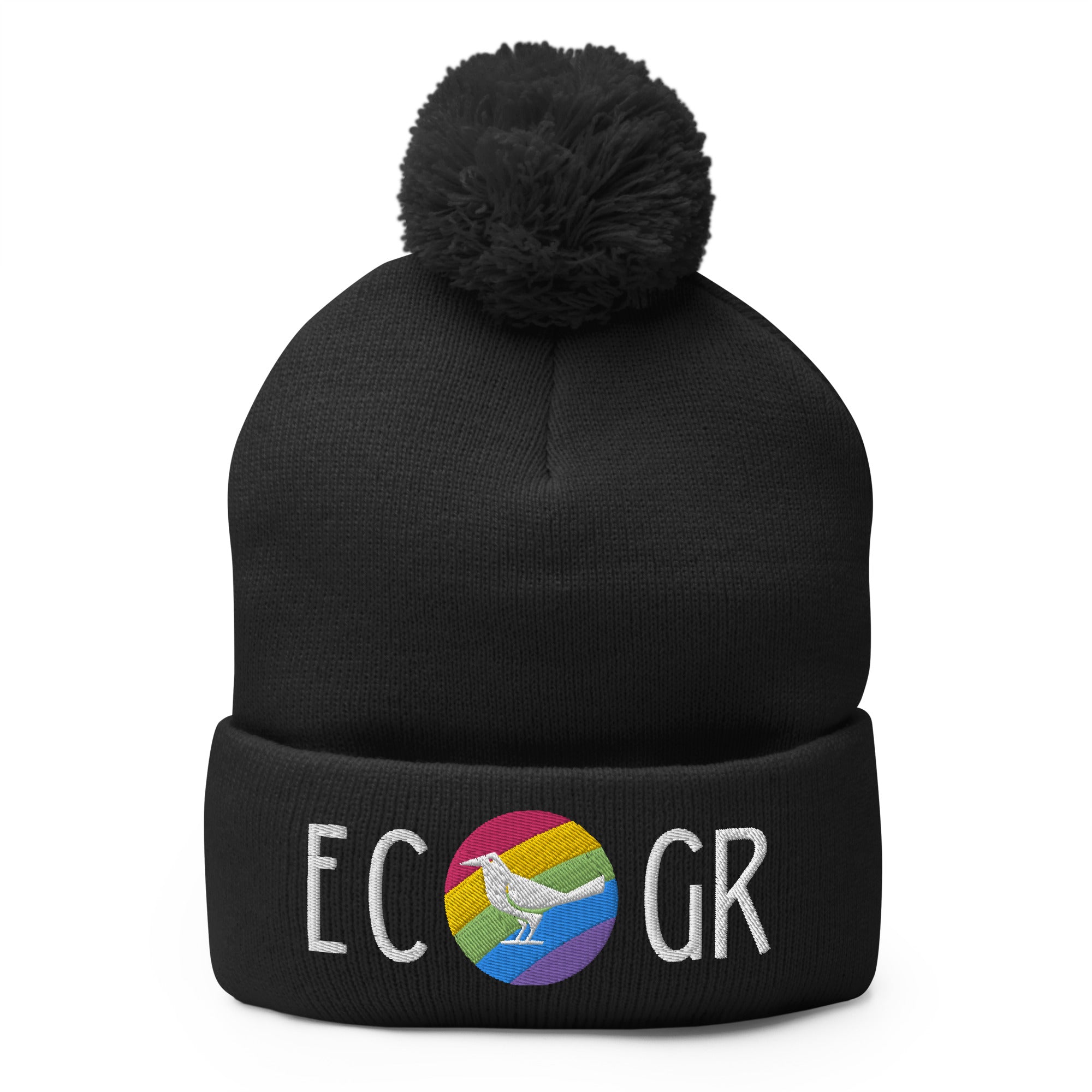 East Co. Grackles Pom Beanie - Stylish Winter Hat for Men & Women - Warm Knit Beanie with Faux Fur Pom - Perfect for Outdoor Activities, Skiing, and Casual Wear