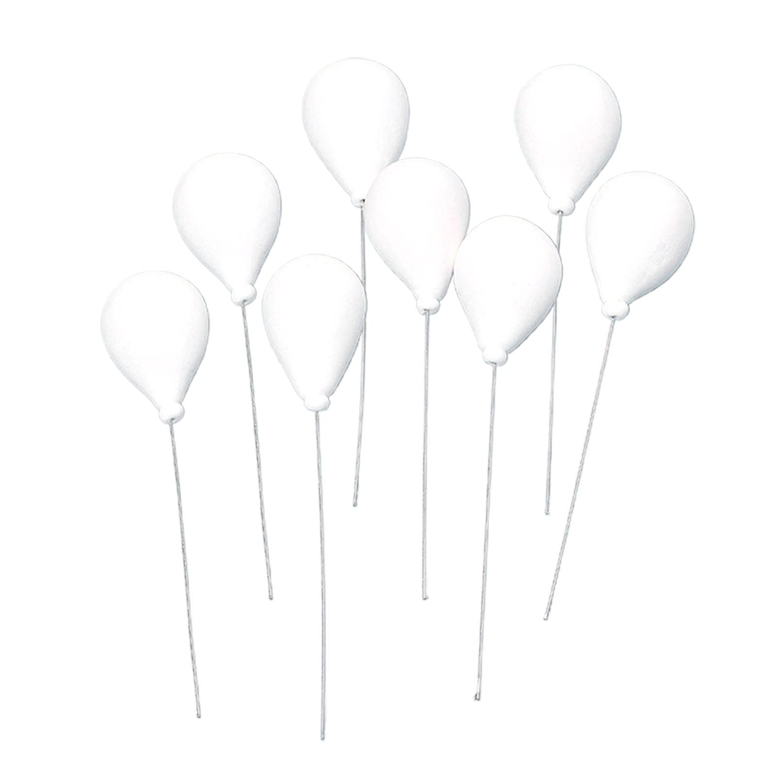 8Pcs Miniature Dollhouse Decorations - DIY Vivid Clay Balloon Landscape Set for Collectors, White | Creative Doll House Accessories for Room Display & Birthday Party Decor