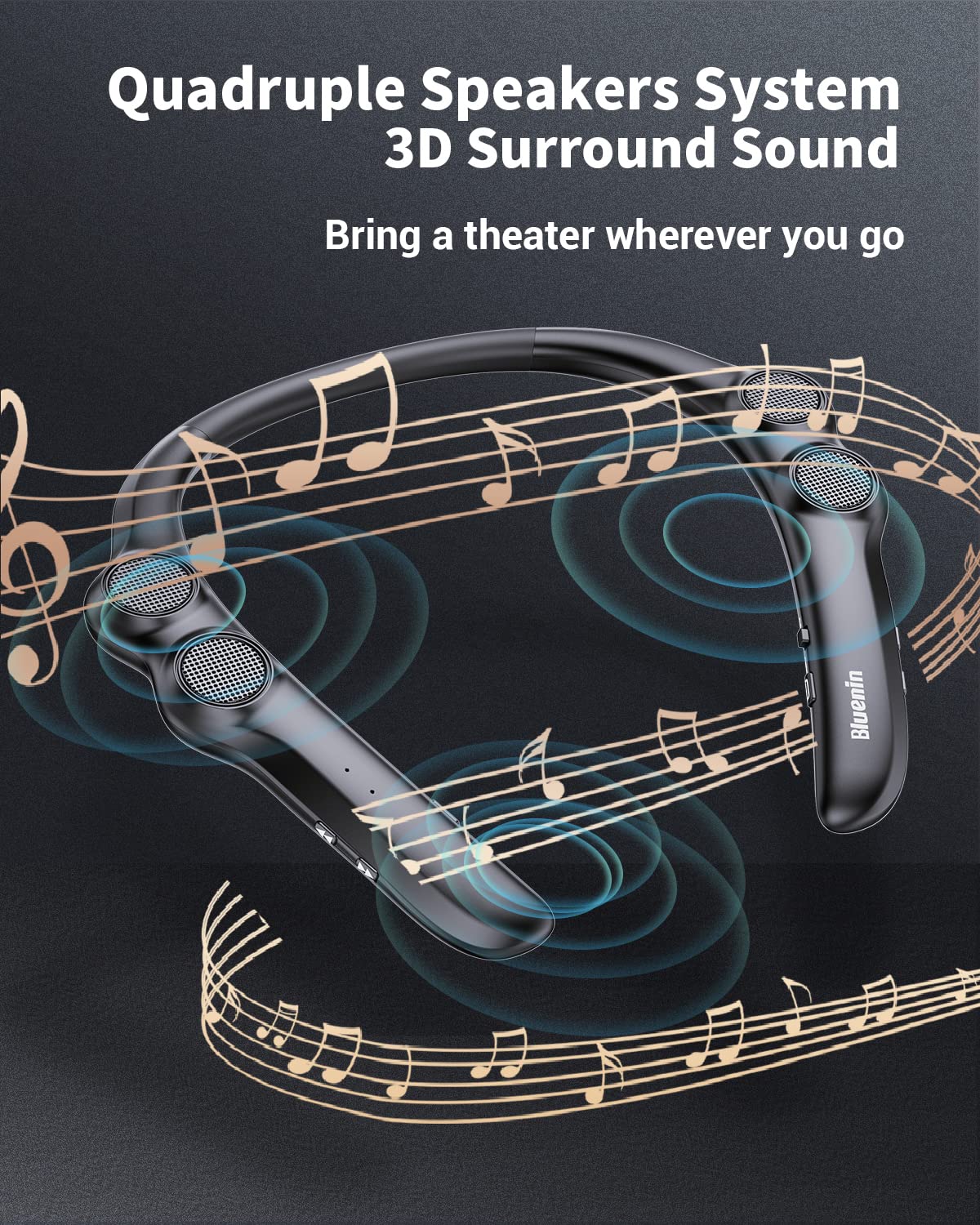 Gardway Bluetooth Speaker - Lightweight 78g Wireless Wearable Speaker with Hi-Fi 3D Stereo Sound, 12-Hour Playtime & Built-in Mic | Perfect for Home, Office, Outdoor Adventures, Travel & Parties