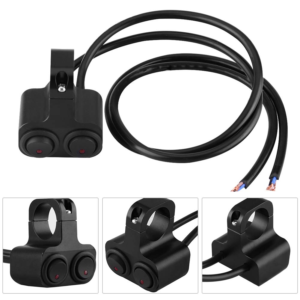 Motorcycle Handlebar Switch - CNC Aluminum Alloy Toggle Switch for Headlight & Spotlight (1 inch/25mm, 12V 10A) | Durable Motorcycle Light Control for Off-Road Bikes & Night Riding