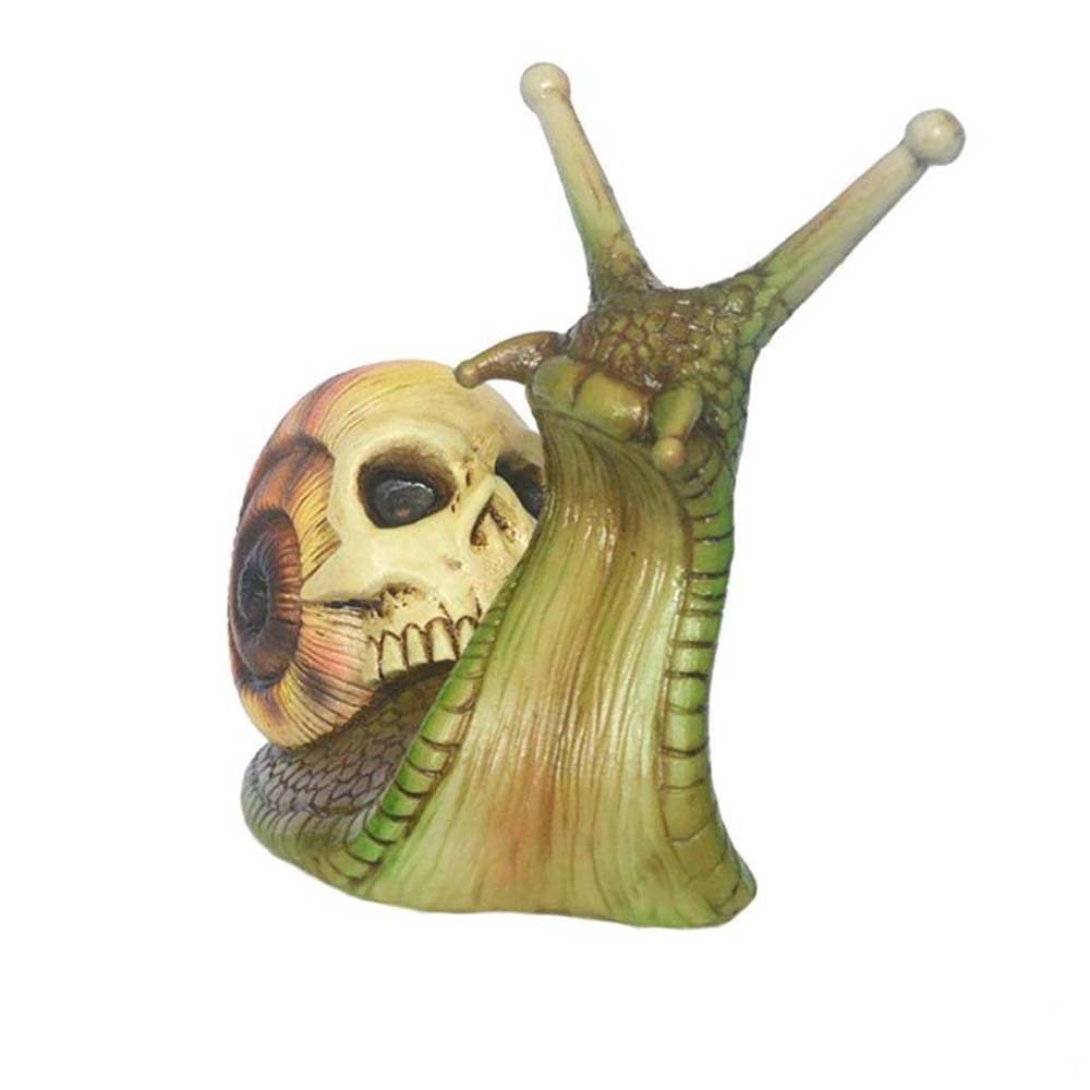 Gothic Skull Snail Resin Statue - Halloween Garden Decor, Unique Animal Sculpture for Home, Patio, Lawn & Outdoor Decorations | Perfect for Spooky Theme Parties & Gothic Home Décor