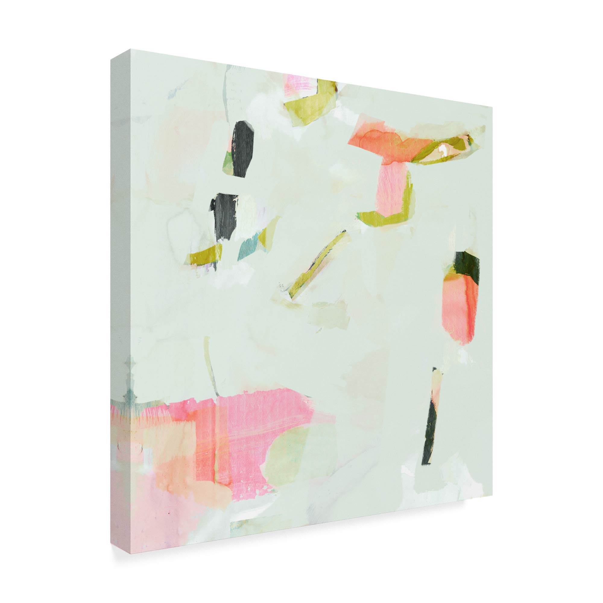 Victoria Borges Olive Scatter I Fine Art Print - 18x18 Inches Wall Decor for Living Room, Bedroom & Office | Modern Abstract Painting for Home & Office Decor
