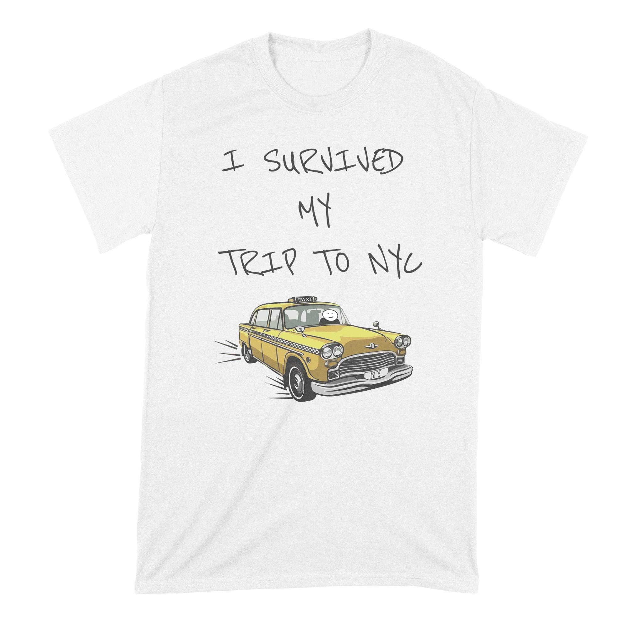 I Survived My Trip to NYC T-Shirt - Funny New York Souvenir Shirt - Tom Holland Inspired NYC Travel Tee - Perfect for Vacation, City Tours & Pop Culture Fans