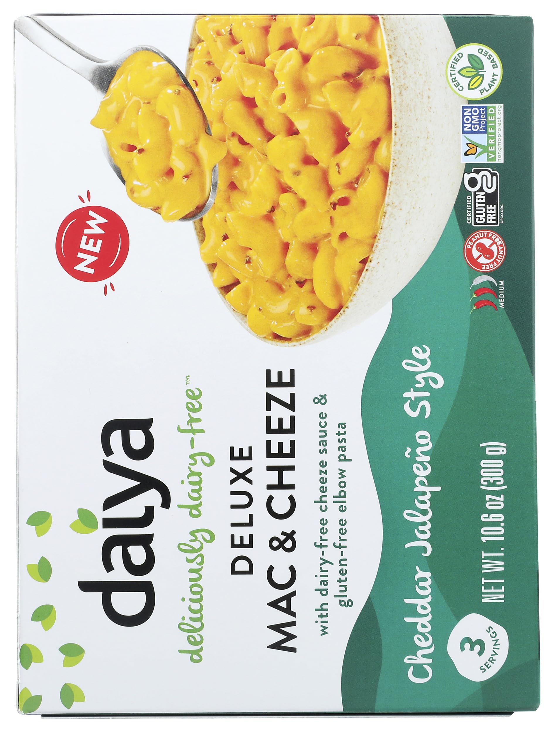 Daiya Dairy-Free Gluten-Free Cheddar Jalapeño Style Vegan Mac and Cheese - Plant-Based Comfort Food for Lunch, Dinner & Snacks