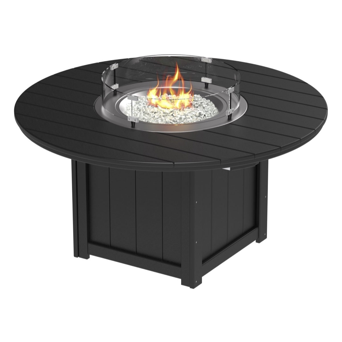 LuxCraft Lumin 60-Inch Round Fire Table - Outdoor Propane Fire Pit for Patio, Backyard, and Poolside Gatherings