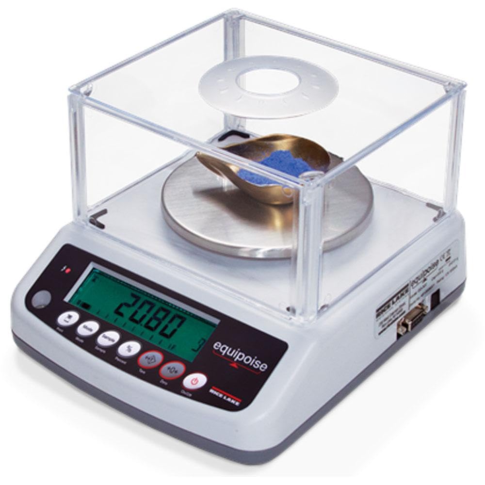 Rice Lake EQ-300 Digital Lab Balance Scale 300g x 0.01g Precision, 120mm Stainless Steel Platform, Auto-ranging 120-240V AC Power with Universal Plugs - Perfect for Laboratory, Jewelry Weighing & Scientific Measurements