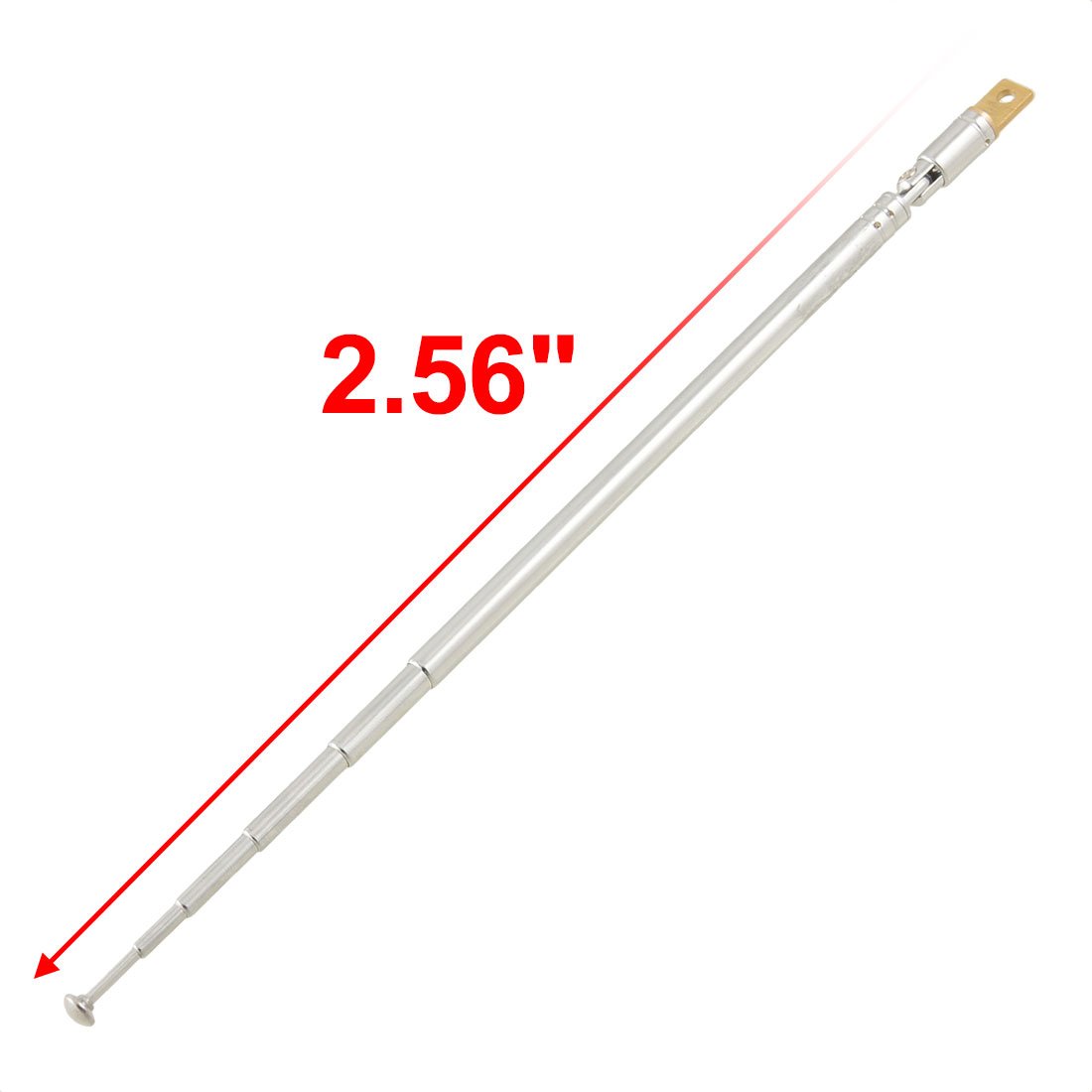 uxcell 15cm-65cm 6-Section Telescopic FM Radio Antenna - Stainless Steel Replacement Aerial for Car, Home Stereo, Portable AM Radios & TV Receivers | Indoor & Outdoor Use, Road Trips, Emergency Broadcasting