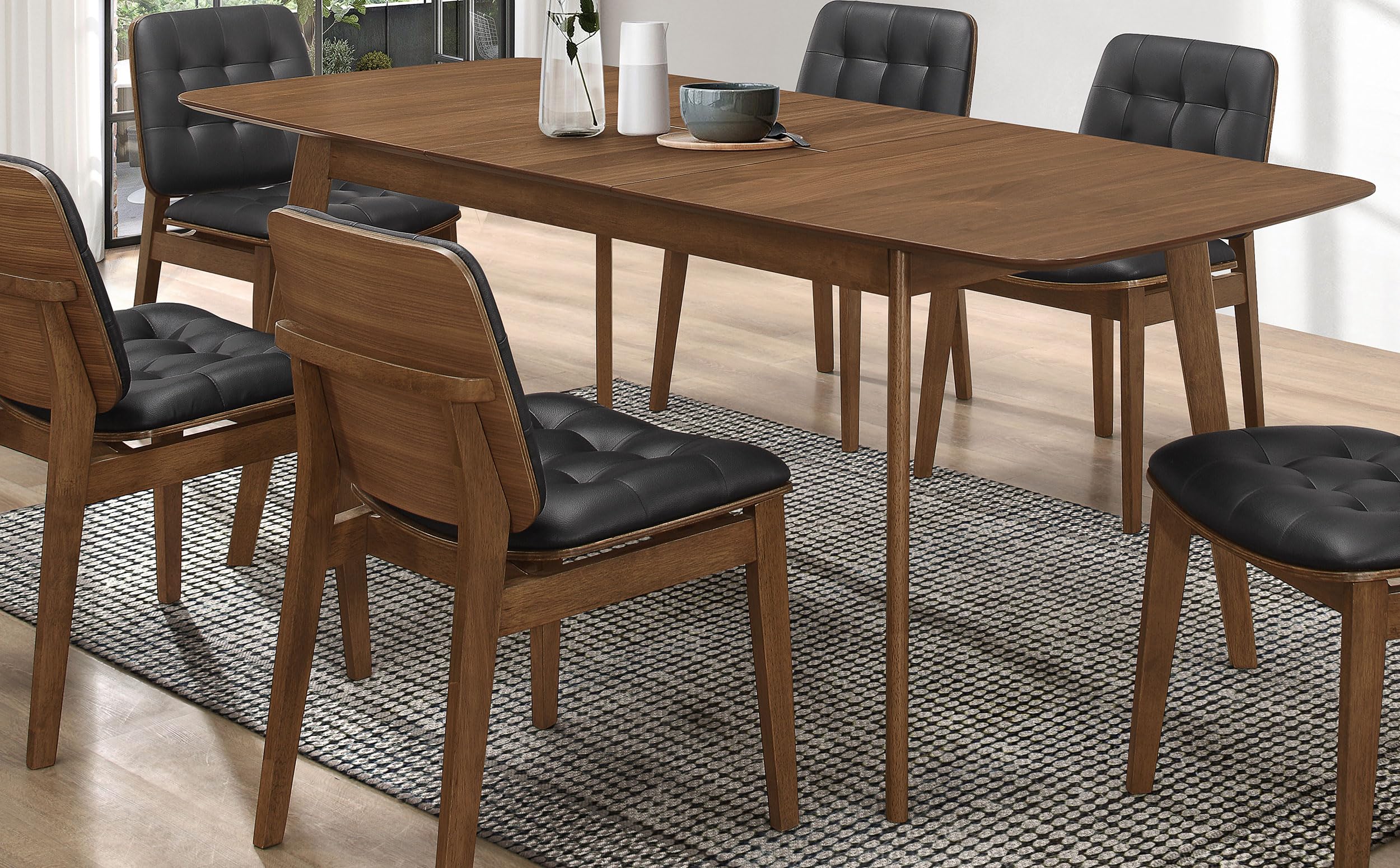 Natural Walnut Coaster Dining Table - 106591 - Perfect for Small Spaces, Apartments & Breakfast Nooks