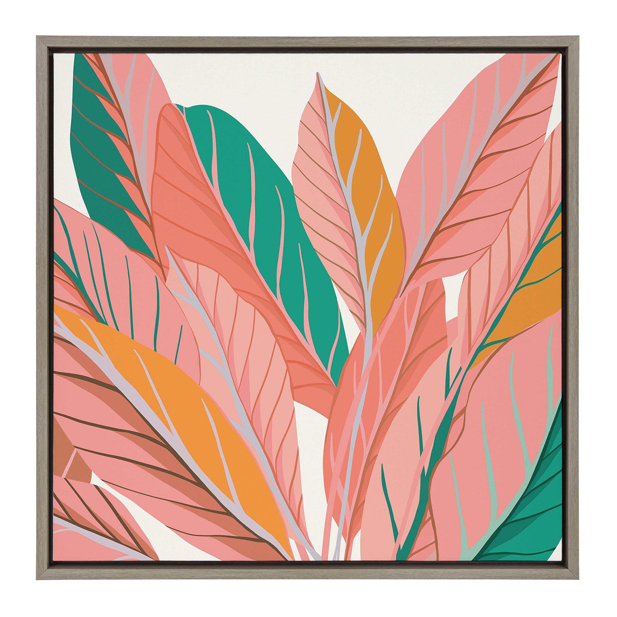 Kate & Laurel Sylvie Expand Framed Canvas Wall Art by Alicia Schultz - 30x30 Inch Gray Nature Landscape Painting - Colorful Botanical Wall Decor for Living Room, Bedroom & Office