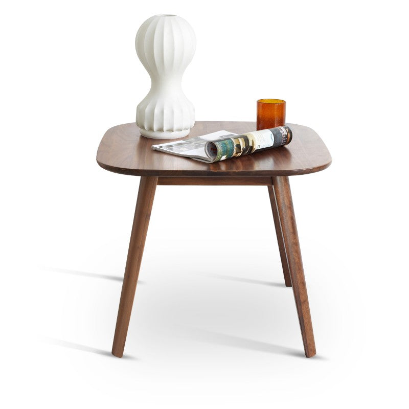 Solid Black Walnut Wood Side Table - Square End Table for Living Room, Bedroom & Office - Rustic Modern Home Decor Furniture
