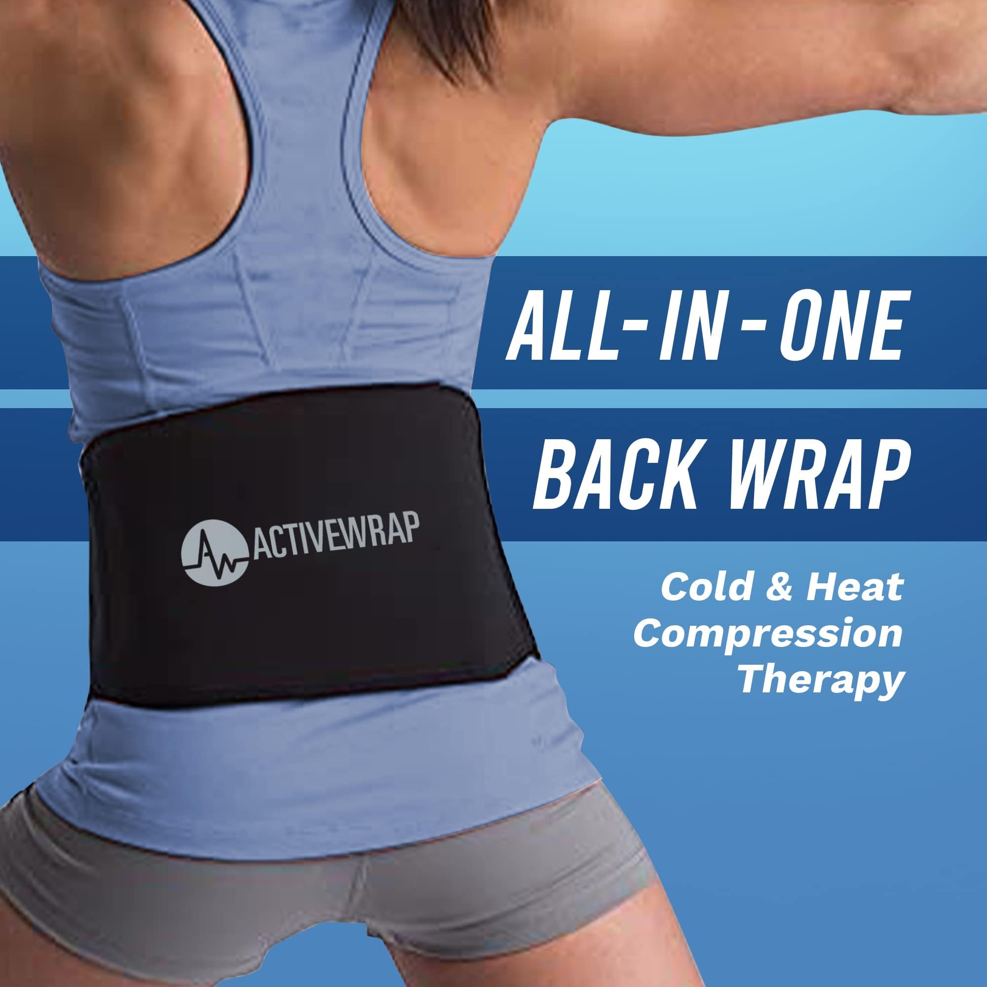 ActiveWrap Reusable Hot & Cold Gel Ice Pack Wrap for Sciatica Pain Relief, Lower Back & Hip Support - Flexible Compression Wrap for Injury Recovery, Post-Surgery, Sports & Workout Comfort