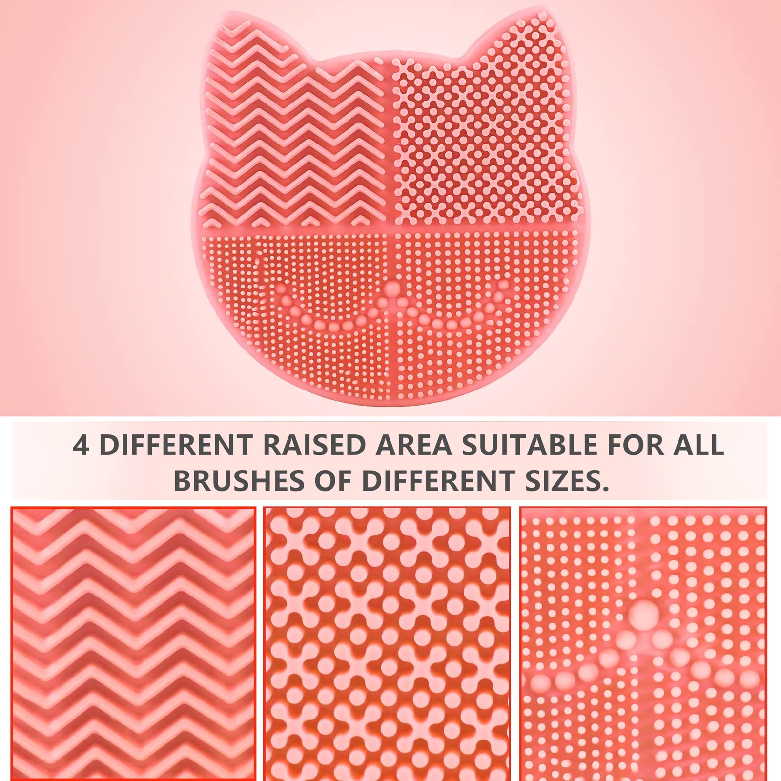 Premium Silicone Makeup Brush Cleaner Mat with Drying Holder - Cat Shaped Portable Cosmetic Brush Cleaning Pad for Manual or Machine Wash (New Orange) | Perfect for Home, Travel & Professional Makeup Artists