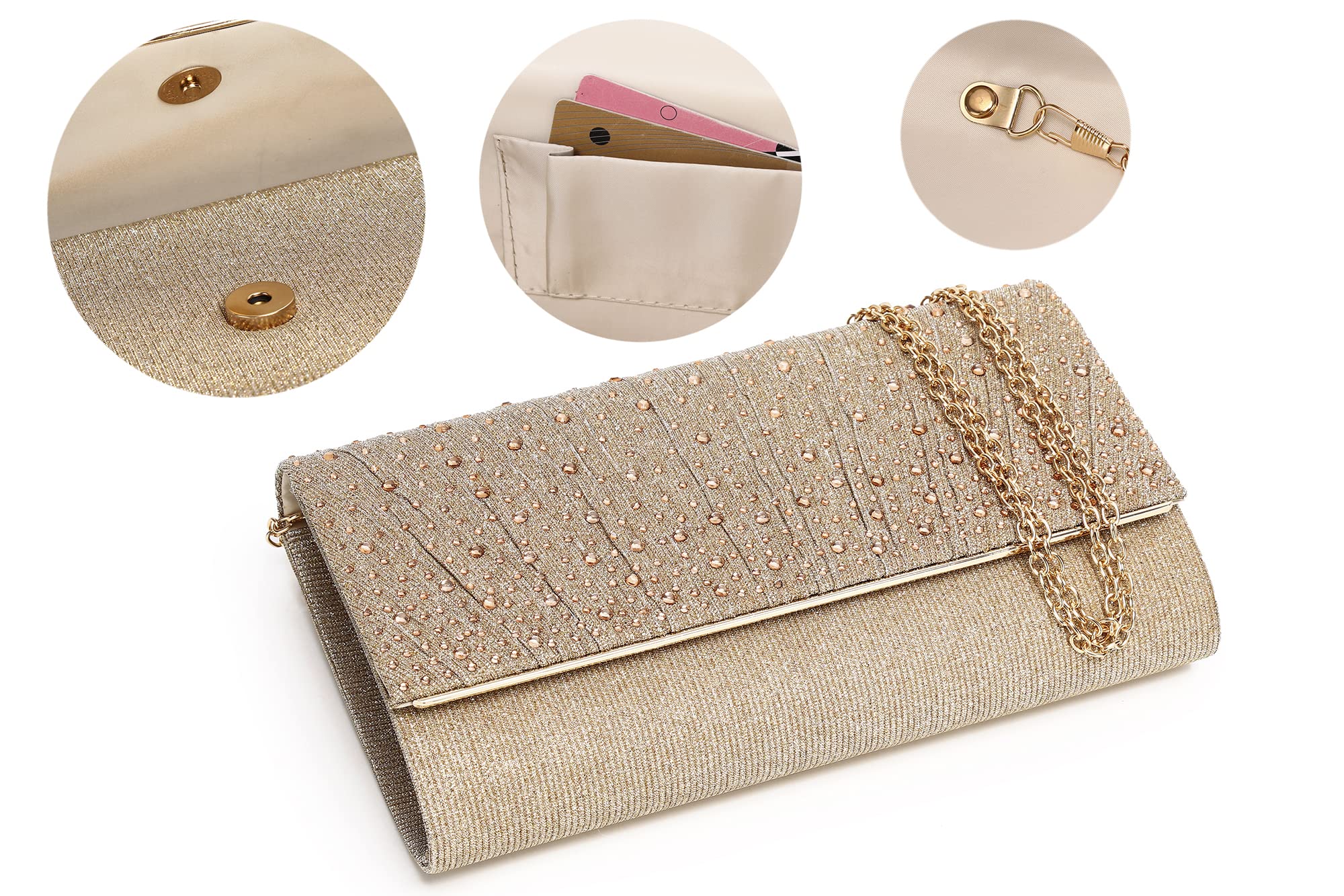Sparkling Rhinestone Clutch Purse for Women - Elegant Evening Bag for Wedding, Prom, Party | Perfect Christmas Gift & Special Occasion Accessory | Great for Date Nights, Galas, and Formal Events