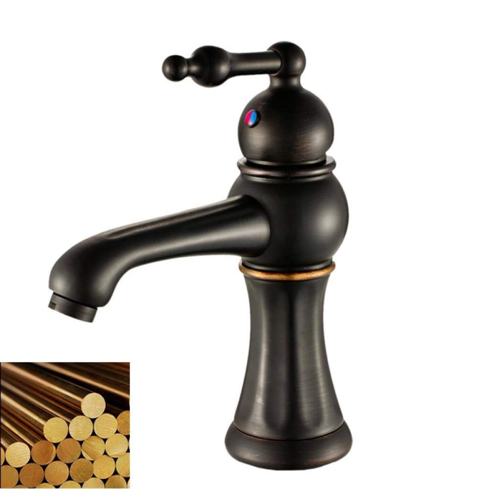 European Style Brass Retro Hot & Cold Water Mixer Faucet - Vintage Bathroom Sink Tap for Hotel, Home & Kitchen | Perfect for Bathroom Vanity, Washbasin & Countertop Installation